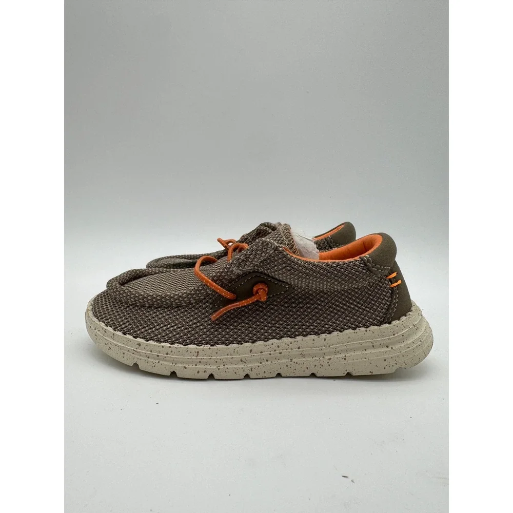 Boys Casual‎ Slip On Shoes Brown Orange Comfort Loafer Size 11